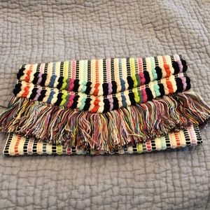 Stella & Dot woven multi colored clutch